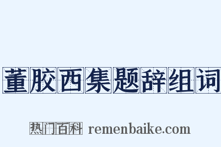 董胶西集题辞组词是什么意思的图片